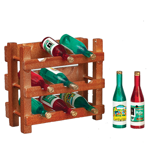 Wine Rack with Bottles